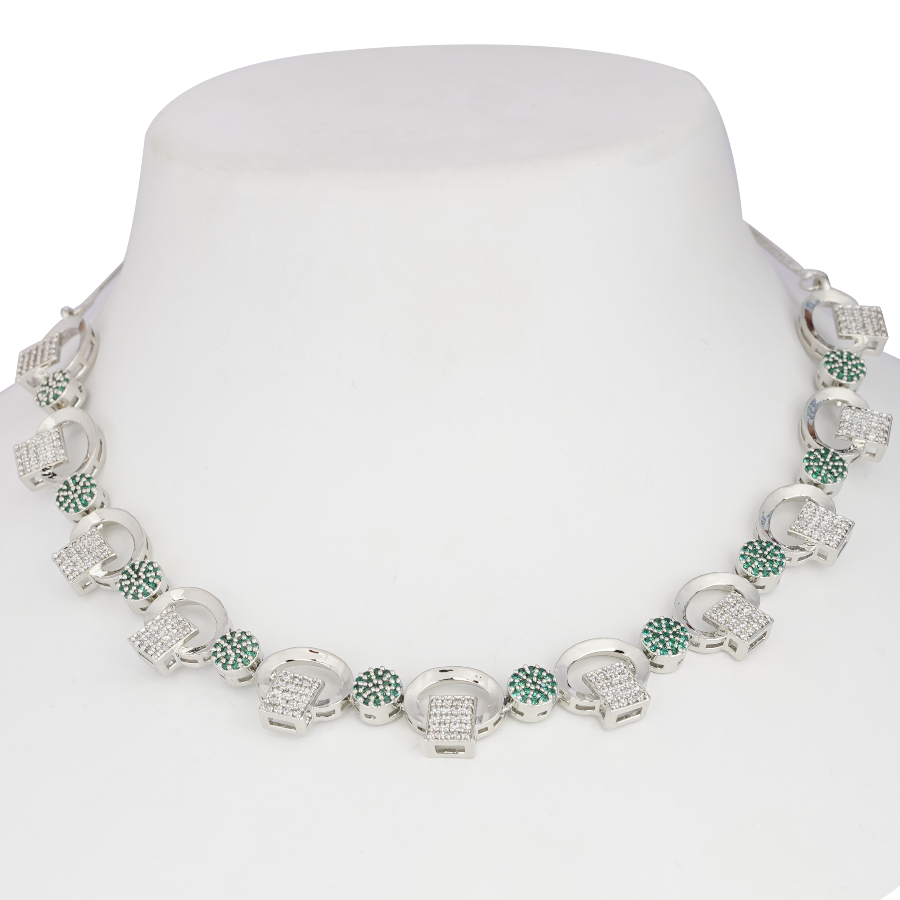 Cubic Swirl | Premium CZ Crystal Necklace Set
