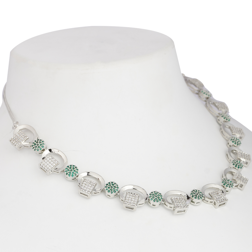 Cubic Swirl | Premium CZ Crystal Necklace Set