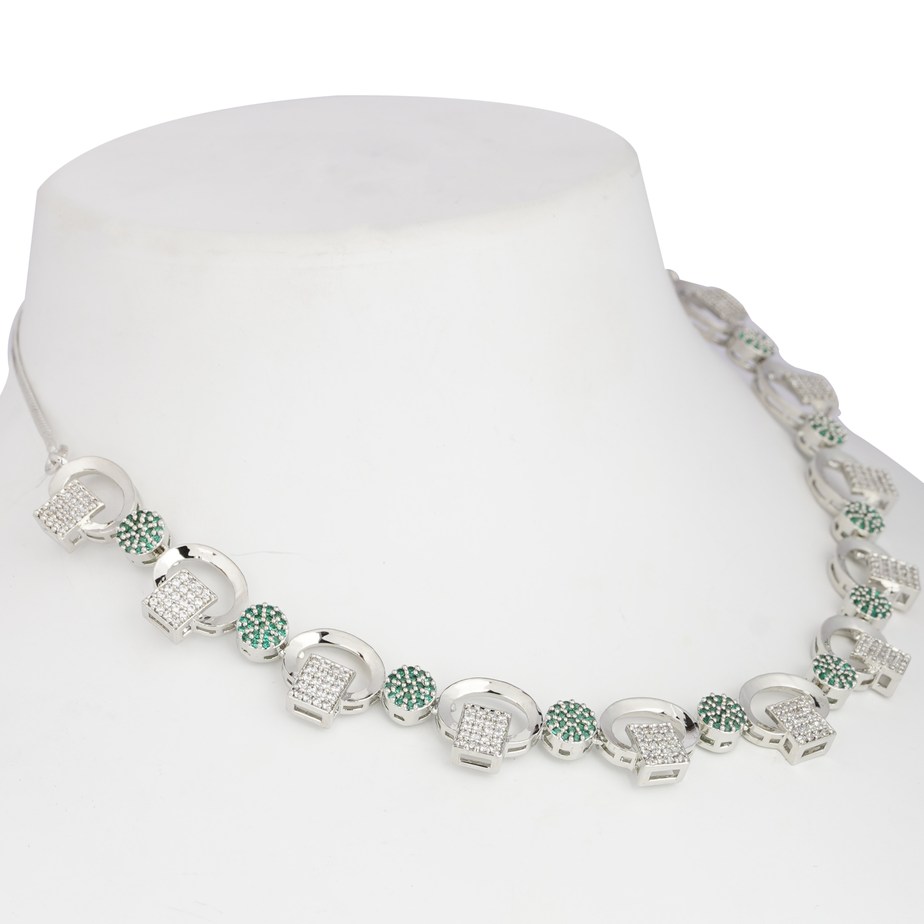 Cubic Swirl | Premium CZ Crystal Necklace Set