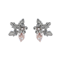 Dazzle Leaf | Noire | Premium CZ Crystal Earring