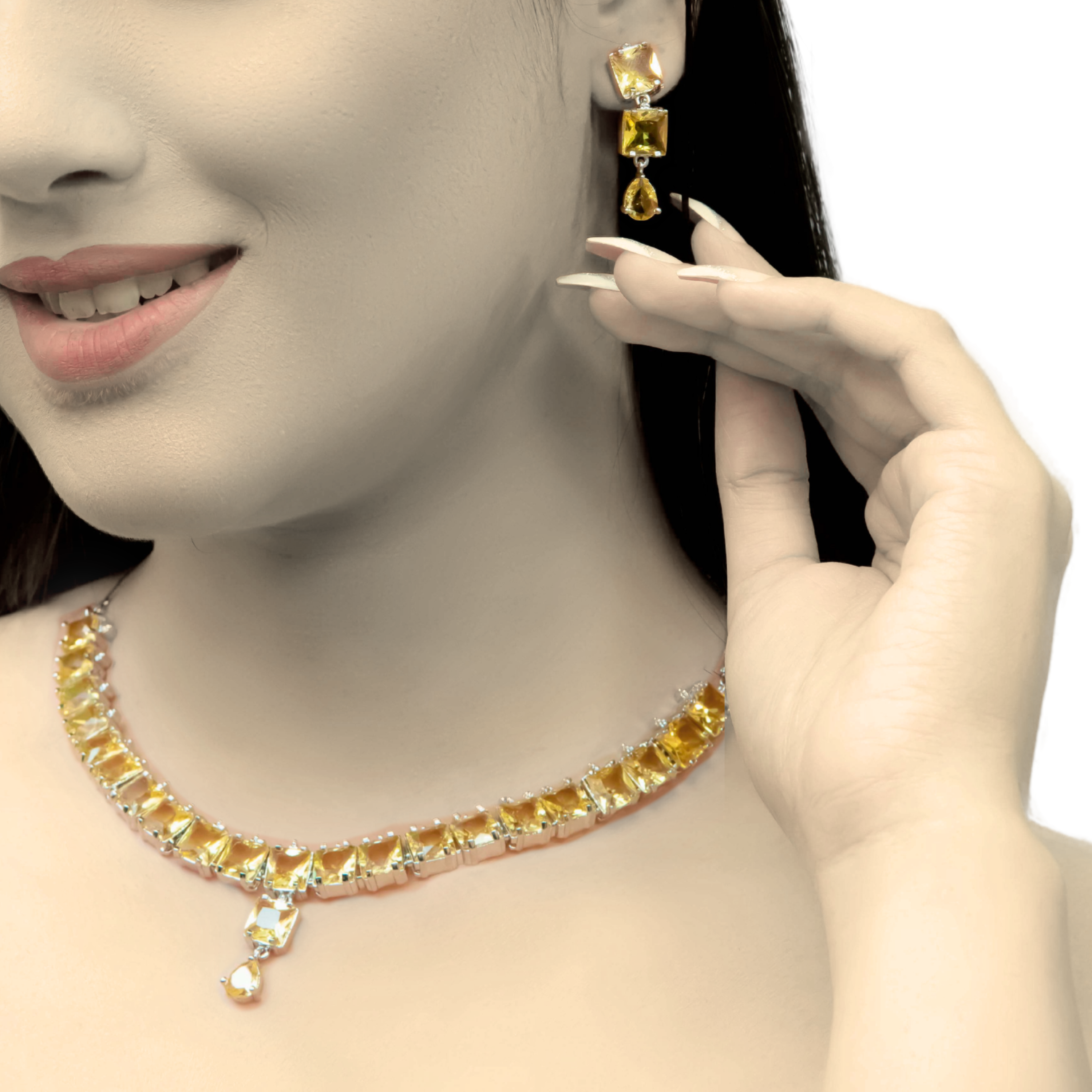 Delicate Gem | Premium CZ Crystal Necklace Set