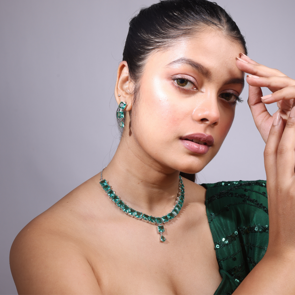 Delicate Gem | Premium CZ Crystal Necklace Set
