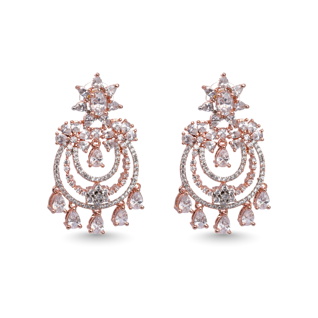 Drips of Diamond | Rose Rhapsody | Luxury CZ Crystal Earring