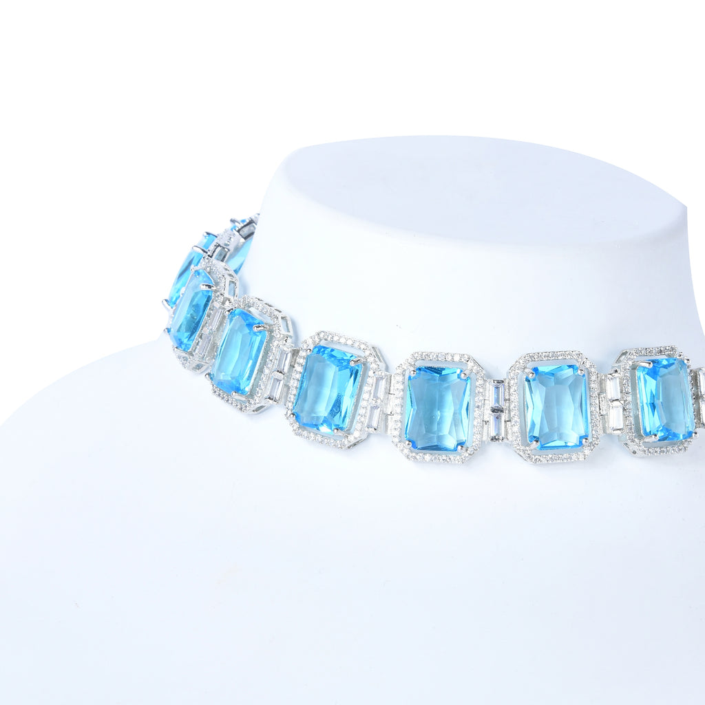 Engraved Gem | Luxury CZ Crystal Necklace Set