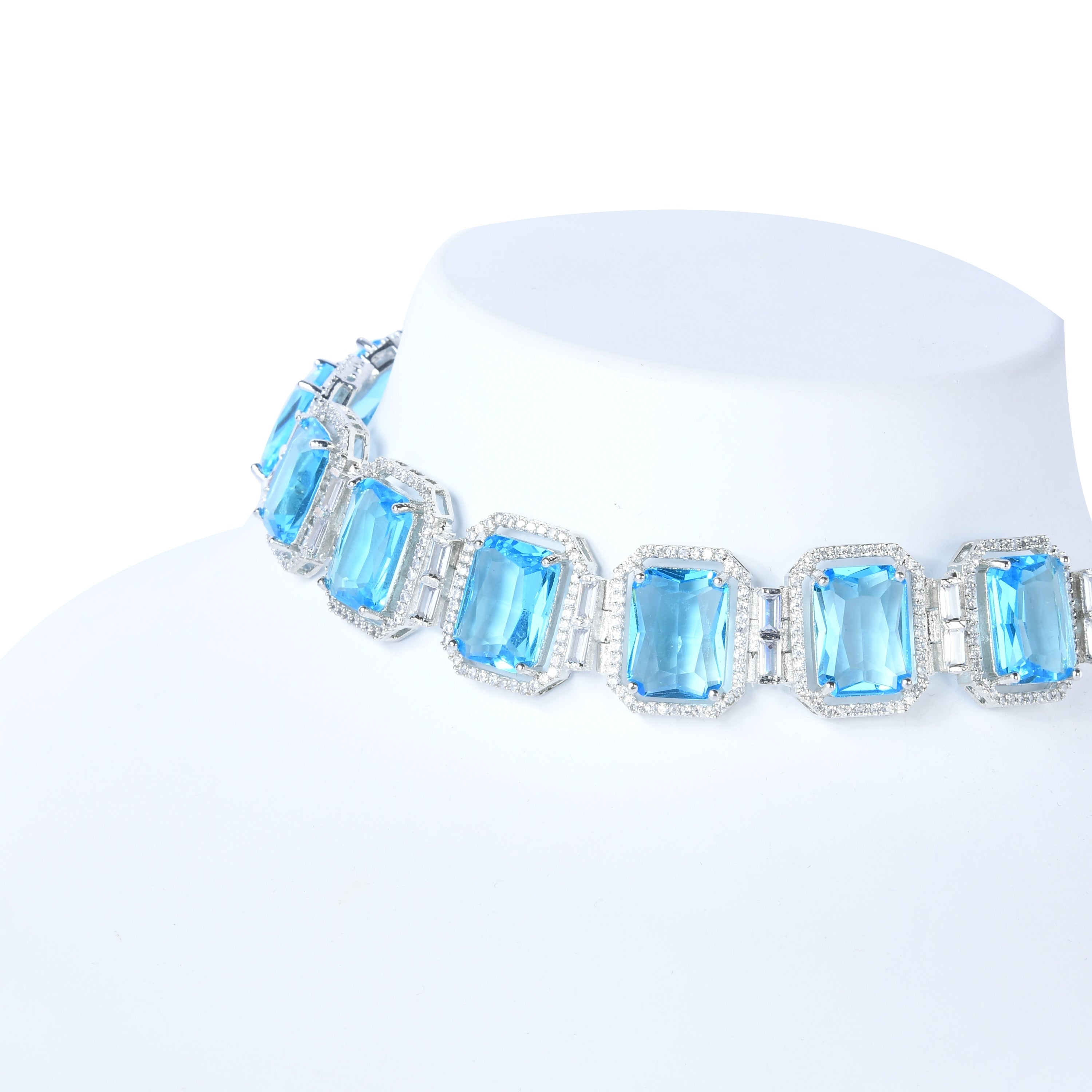 Engraved Gem | Luxury CZ Crystal Necklace Set
