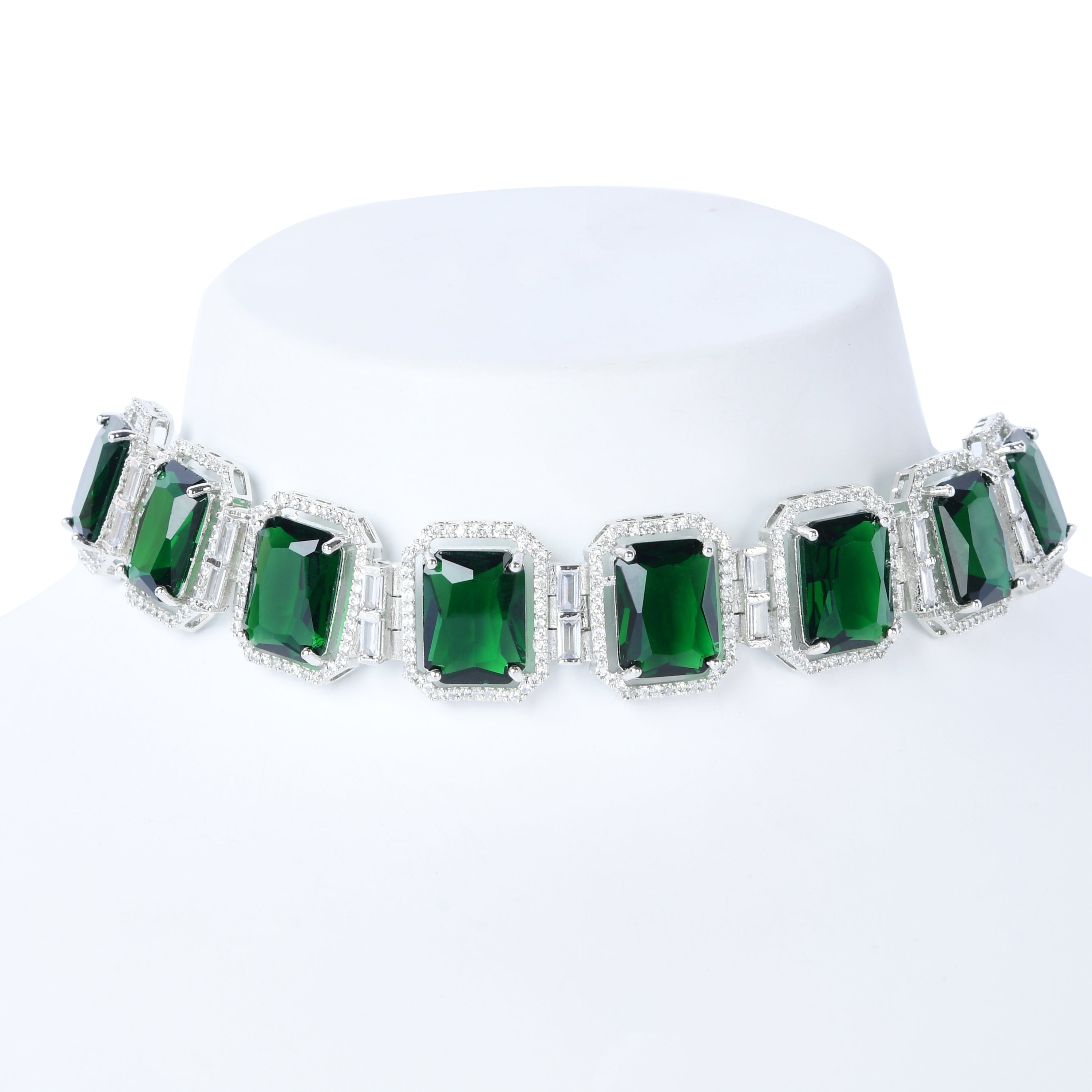 Engraved Gem | Luxury CZ Crystal Necklace Set