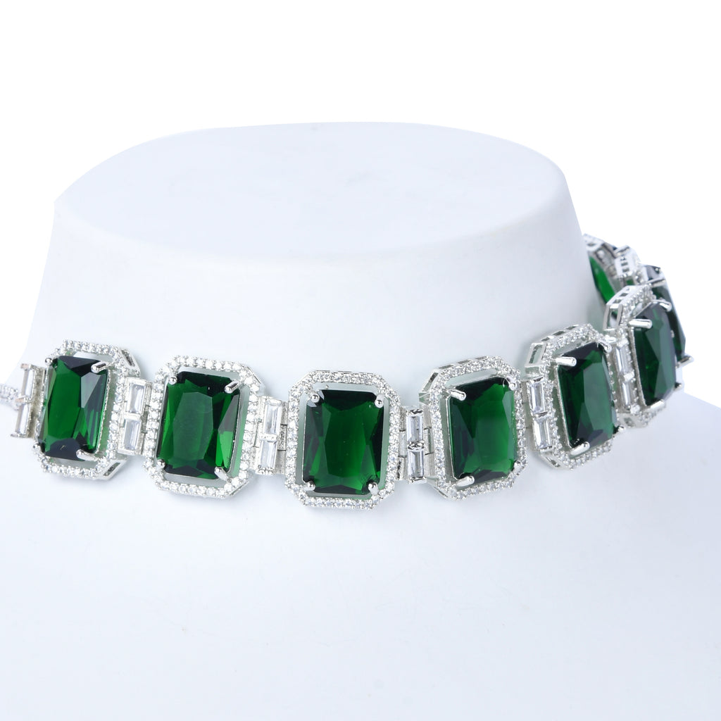 Engraved Gem | Luxury CZ Crystal Necklace Set