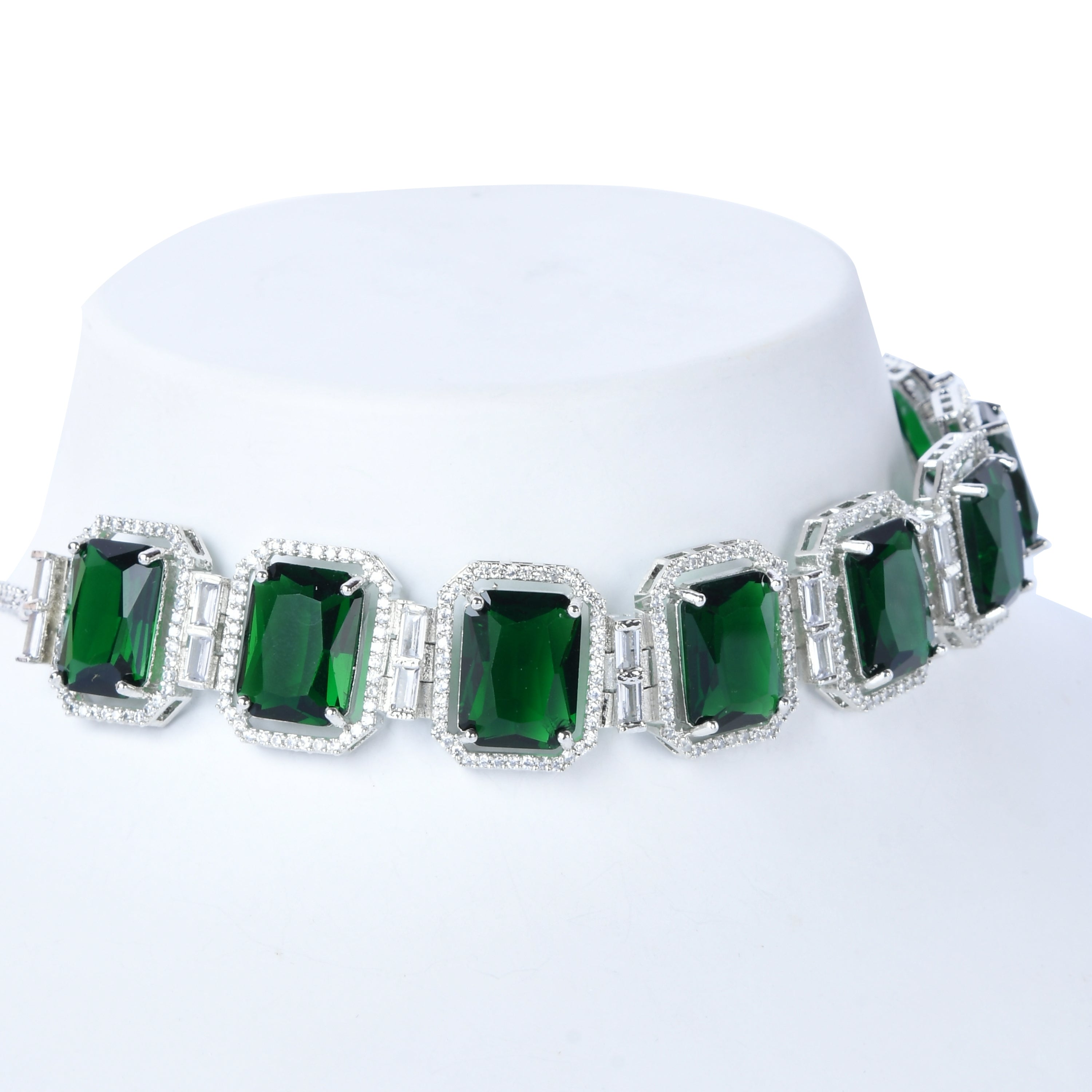 Engraved Gem | Luxury CZ Crystal Necklace Set