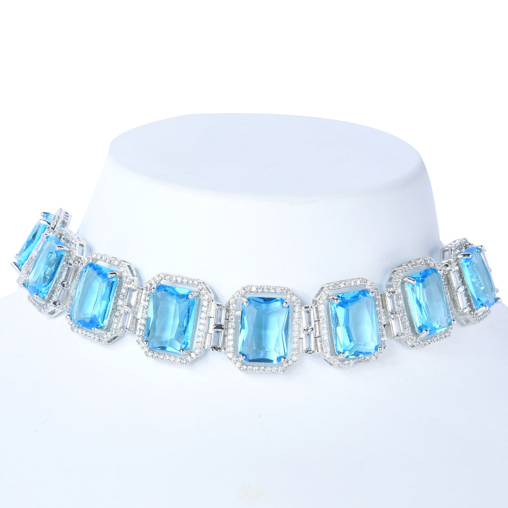 Engraved Gem | Luxury CZ Crystal Necklace Set