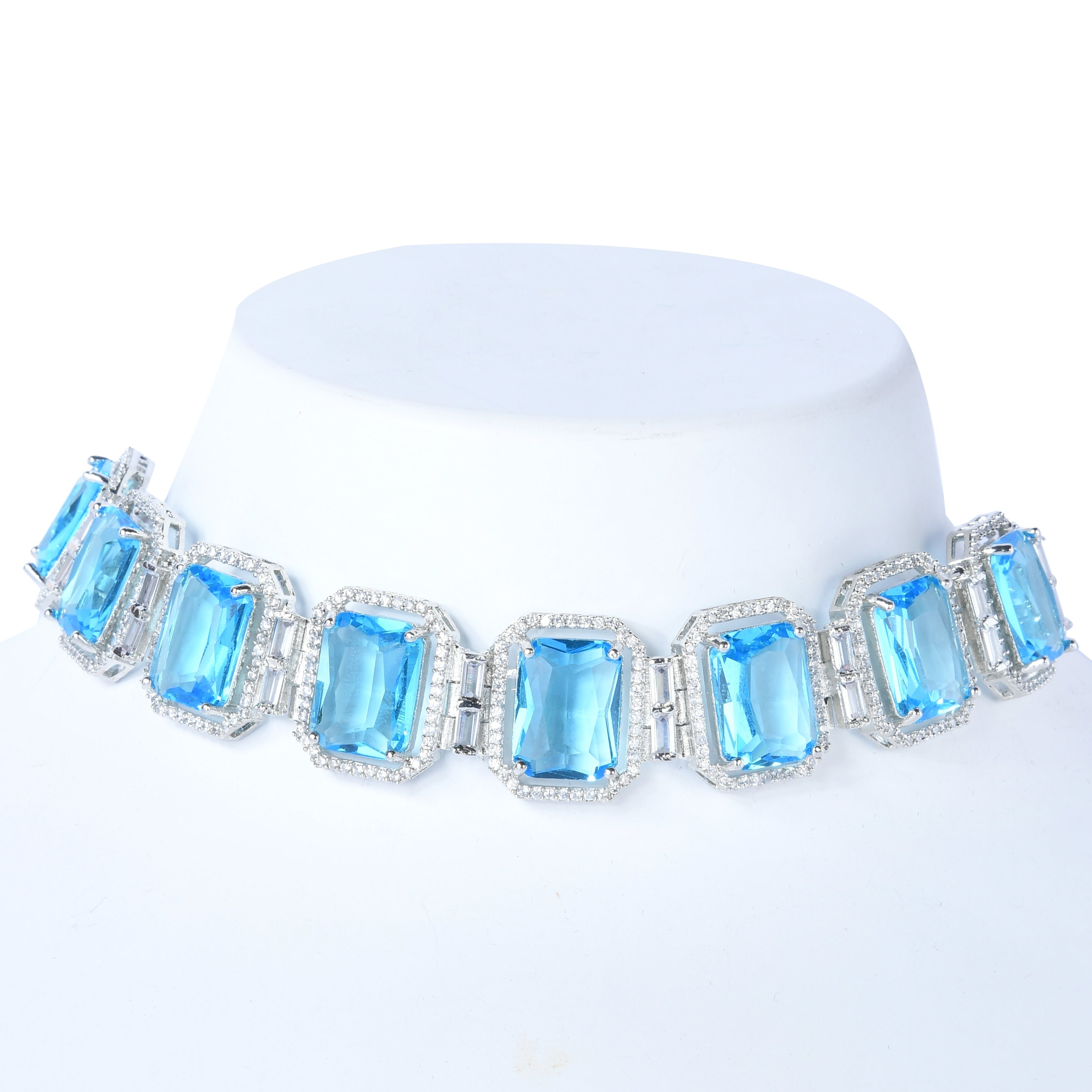 Engraved Gem | Luxury CZ Crystal Necklace Set