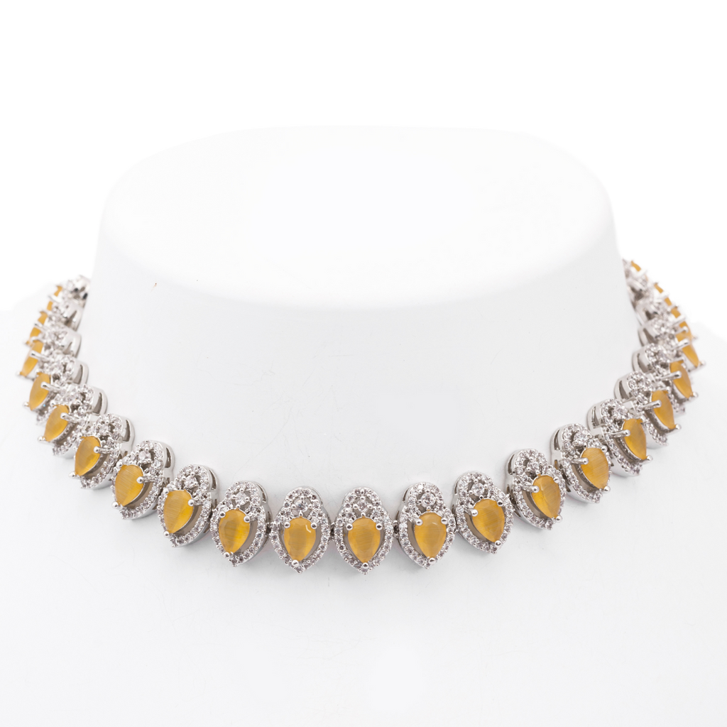 The Celestial Cascade | Premium CZ Crystal Necklace Set