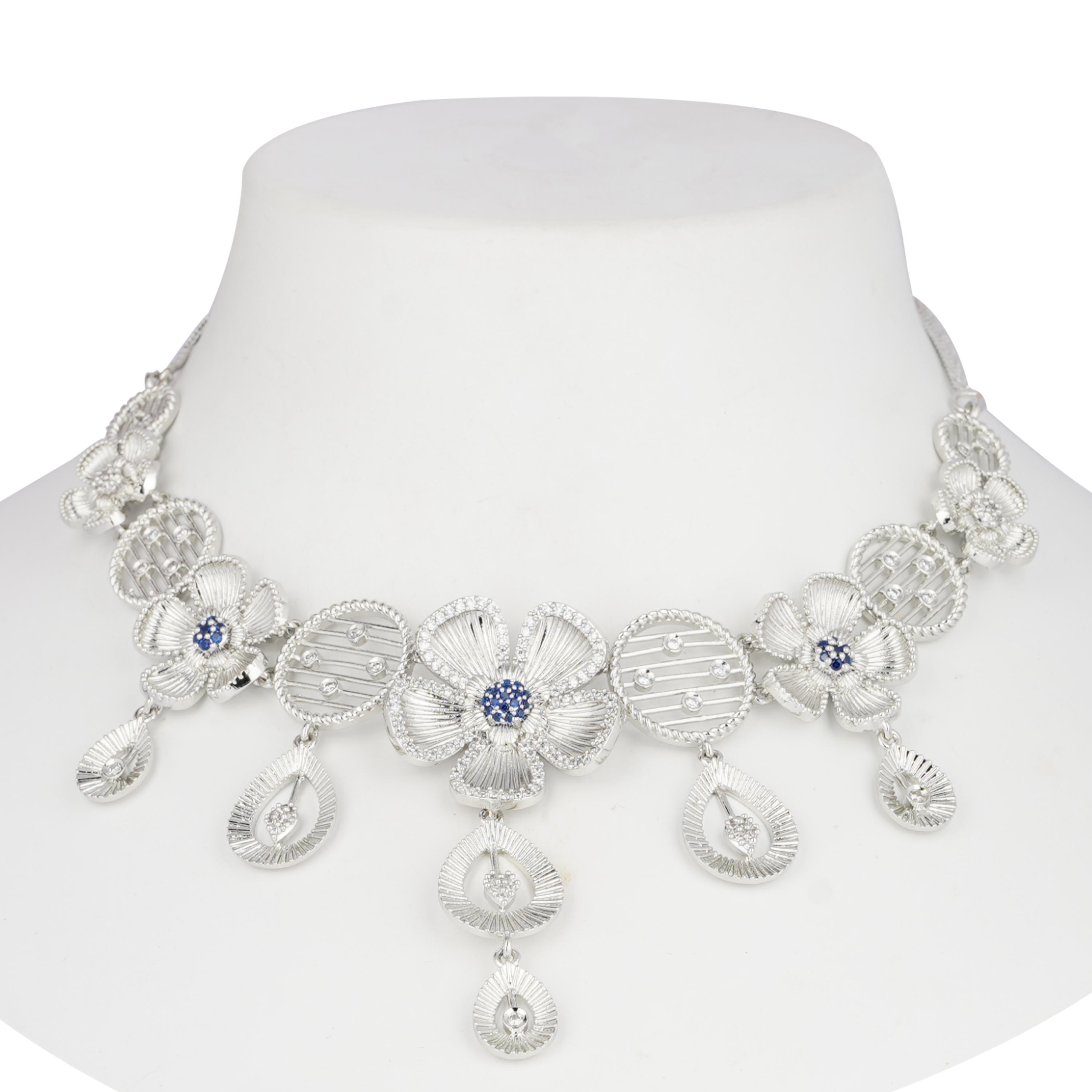 Floral Mist | Premium CZ Crystal Necklace Set