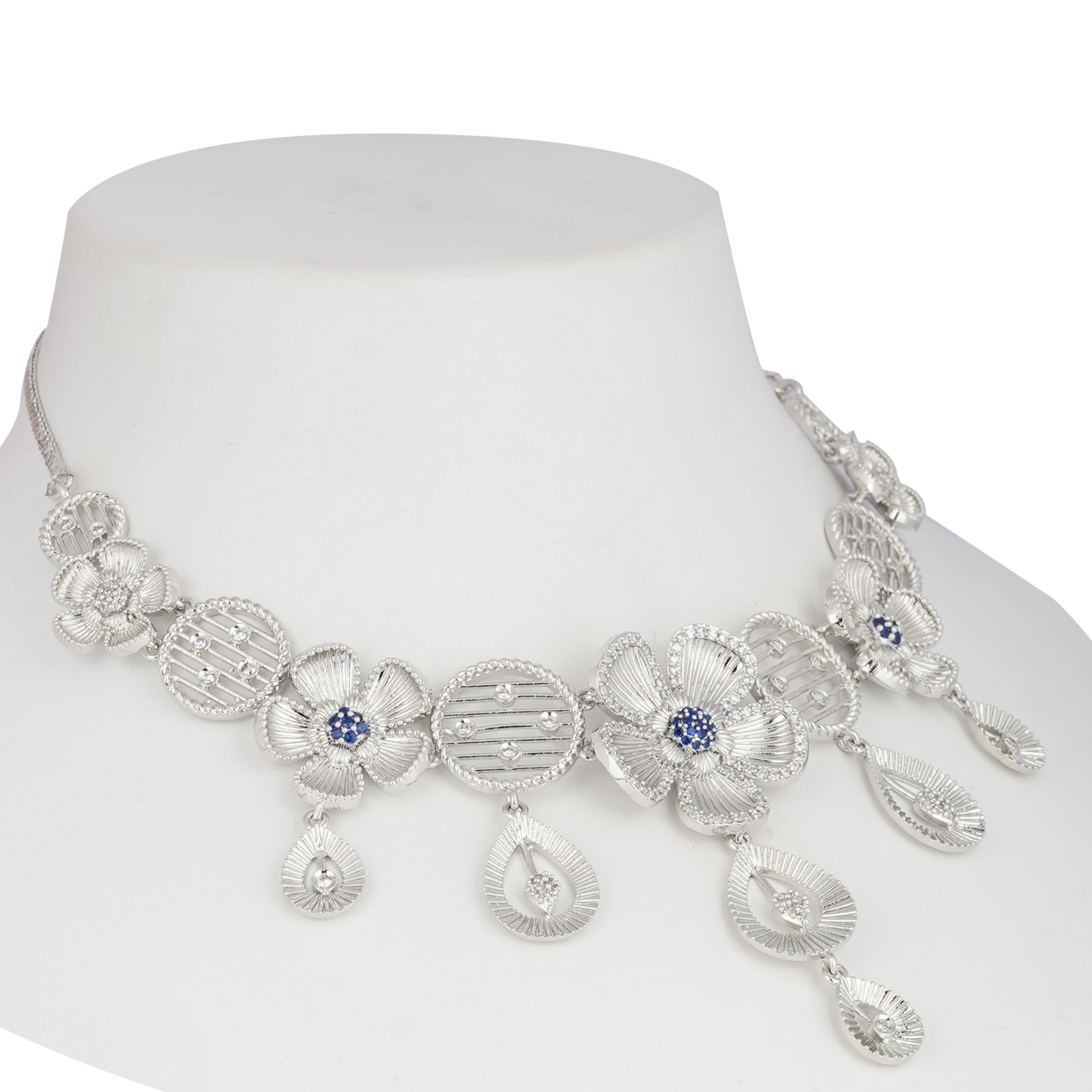 Floral Mist | Premium CZ Crystal Necklace Set