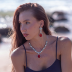 Flashy Pearl | Signature Doublet CZ Crystal Necklace Set