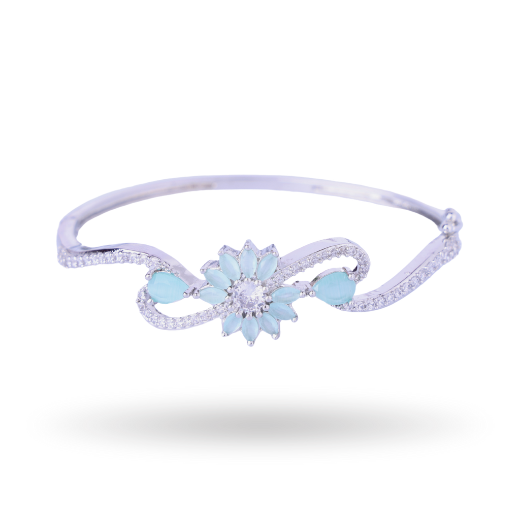 Flower Rove | Aquamarine | Premium CZ Crystal Bracelet
