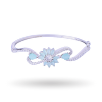 Flower Rove | Aquamarine | Premium CZ Crystal Bracelet