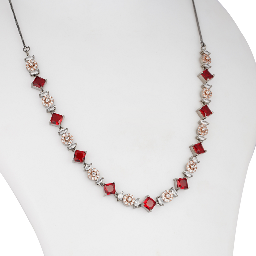 Fresh Strings | Garnet | Premium CZ Crystal Necklace