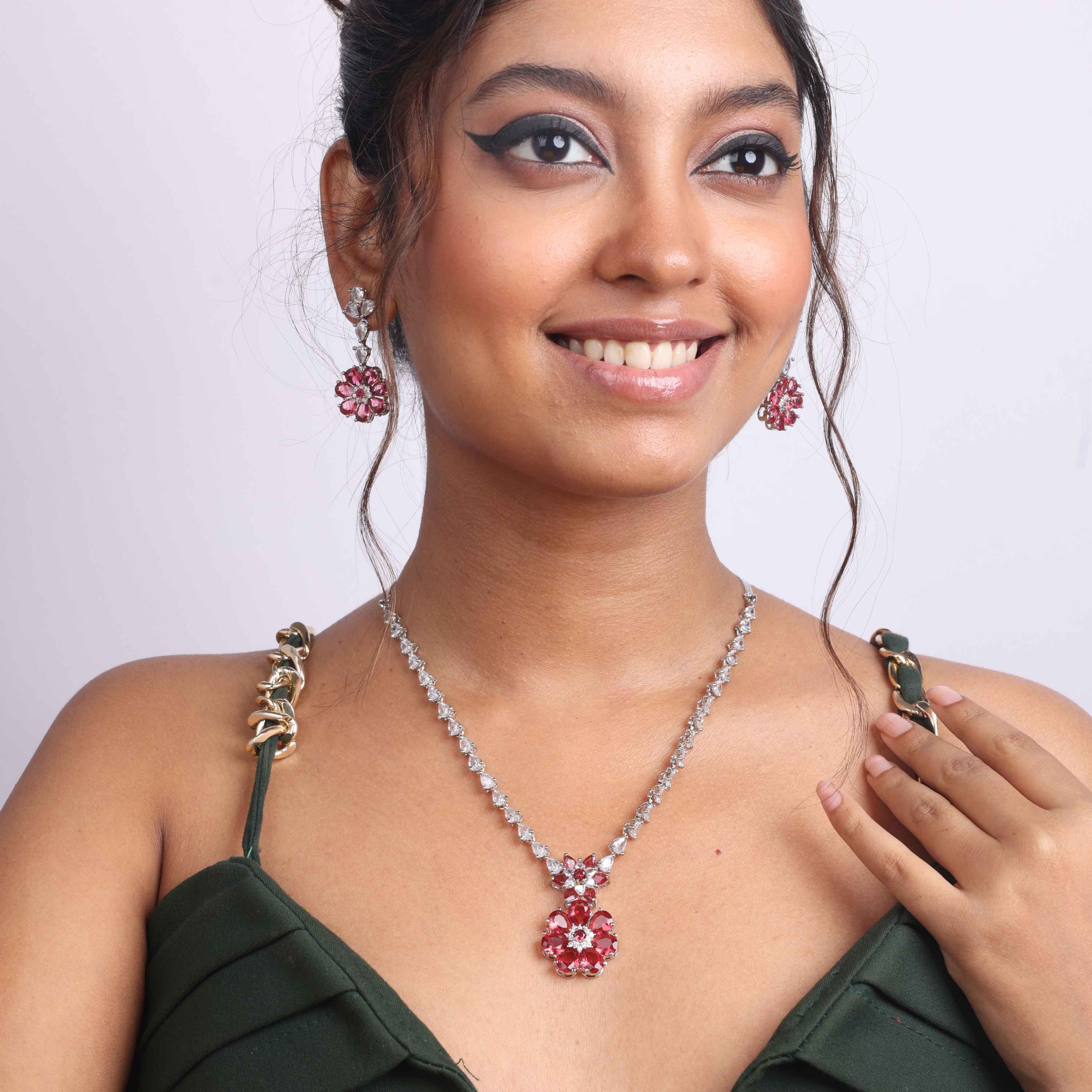 Garnet Lane | Premium CZ Crystal Necklace Set