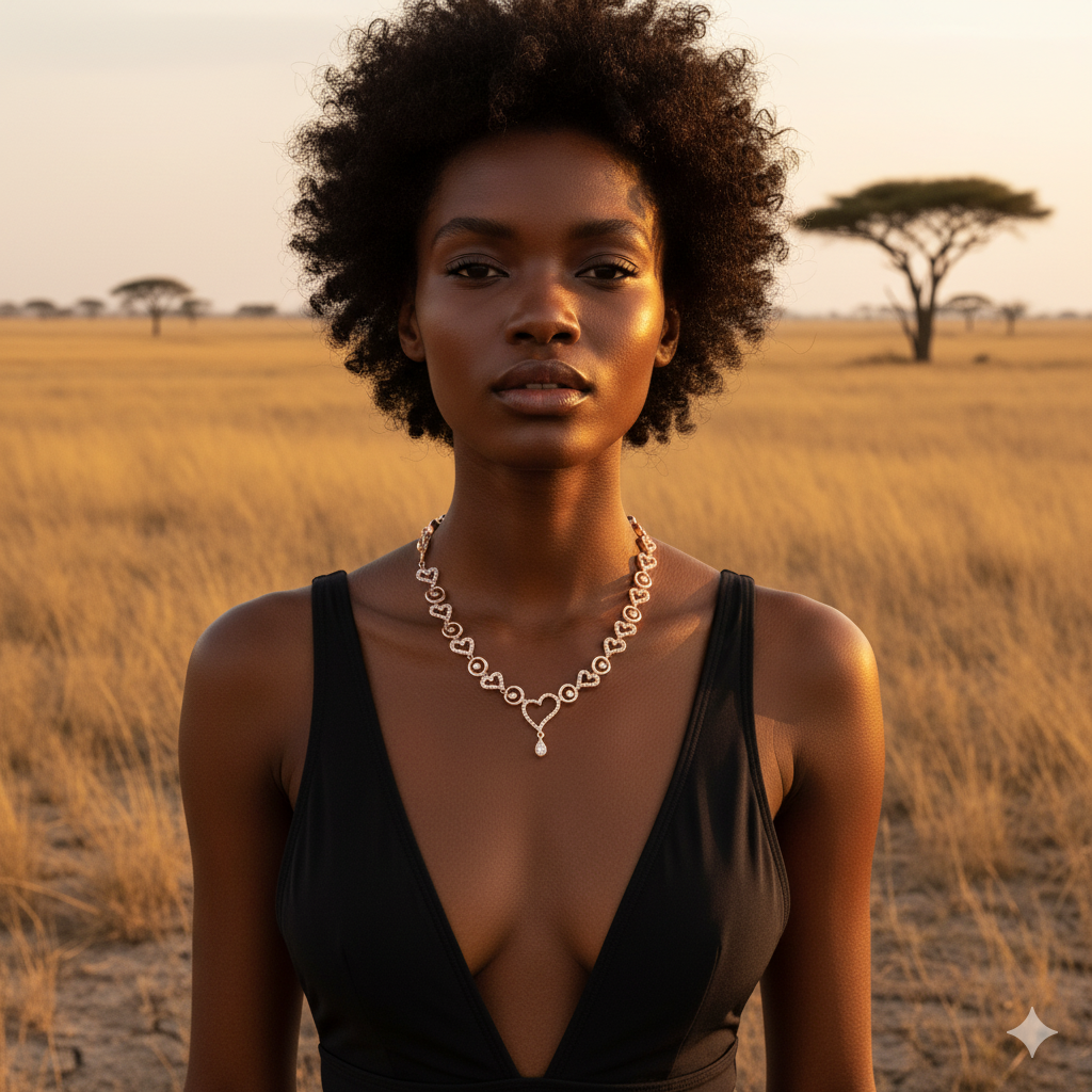 Rosy Mirage | Premium CZ Crystal Necklace Set