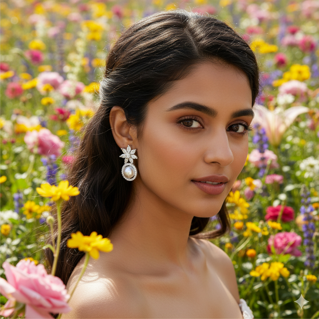 Starry Pearl | Premium CZ Crystal Earring