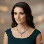 Dreamcatcher Rosy Emerald | Luxury CZ Crystal Necklace Set