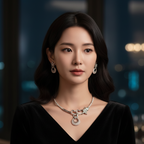 BlackGold Sleek and Shine | Premium CZ Crystal Necklace Set