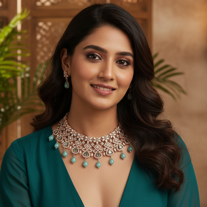 Tiara | Luxury CZ Crystal Necklace Set