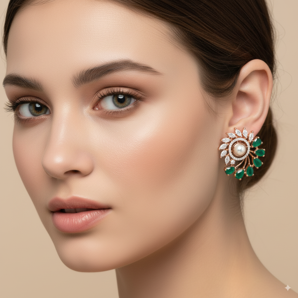 Cosmic Crests | Premium CZ Crystal Earrings