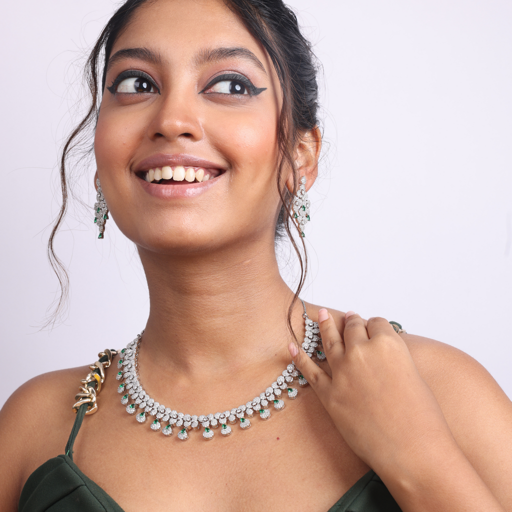 Gnostic Green | Signature CZ Crystal Necklace Set
