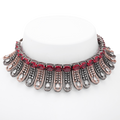 Gracious Ruby Blossom | Luxury CZ Crystal Choker Set