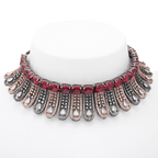 Gracious Ruby Blossom | Luxury CZ Crystal Choker Set