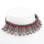 Gracious Ruby Blossom | Luxury CZ Crystal Choker Set