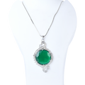 Green Ornate | Premium CZ Crystal Pendant Set
