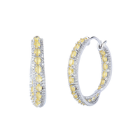 Rounda Hoops | Citrine | Luxury CZ Crystal Hoop Earring