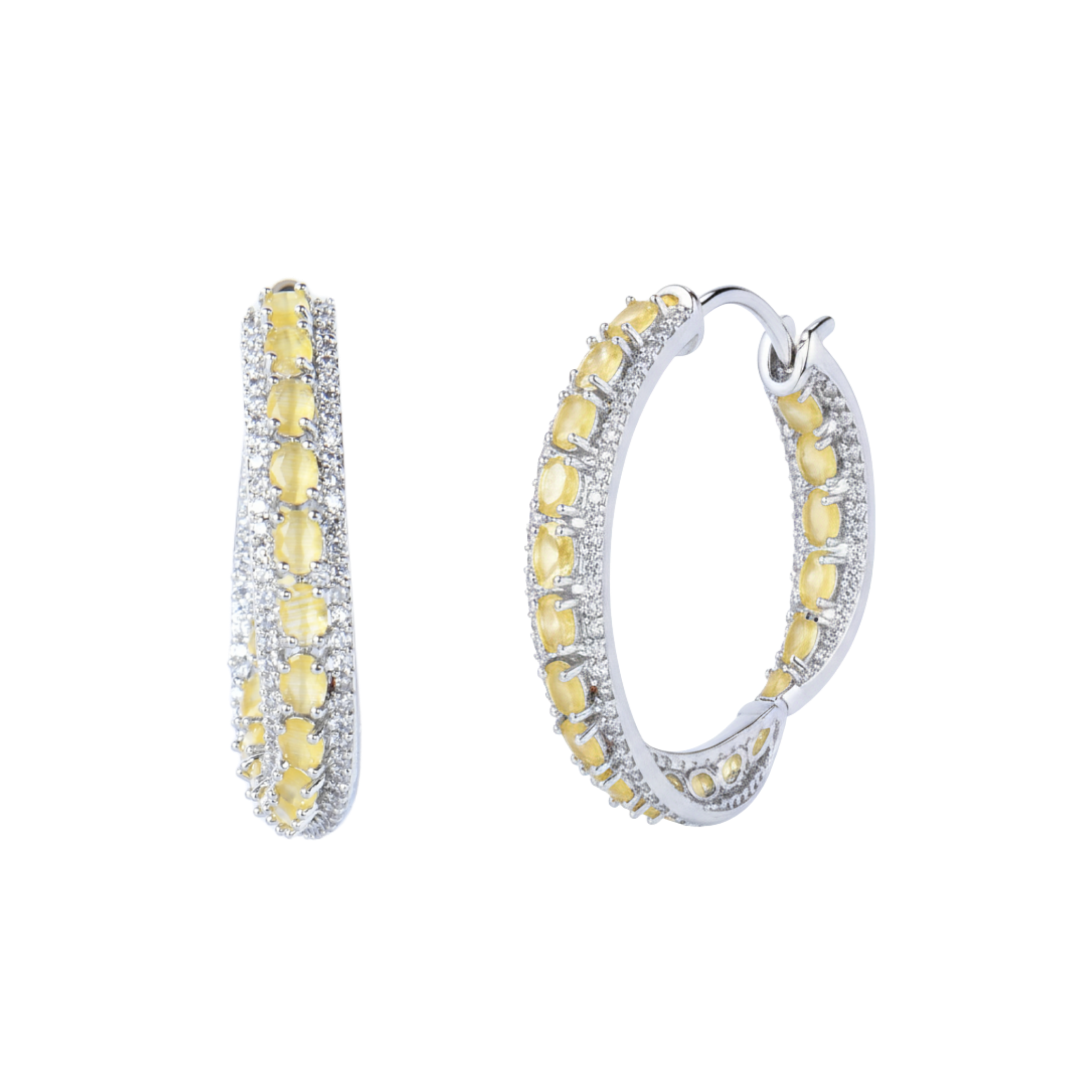 Rounda Hoops | Luxury CZ Crystal Hoop Earring