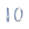 Rounda Hoops | Sapphire | Luxury CZ Crystal Hoop Earring