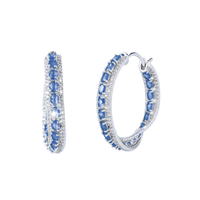 Rounda Hoops | Sapphire | Luxury CZ Crystal Hoop Earring