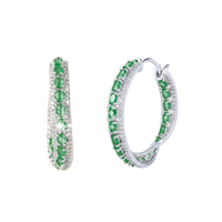 Rounda Hoops | Emerald | Luxury CZ Crystal Hoop Earring