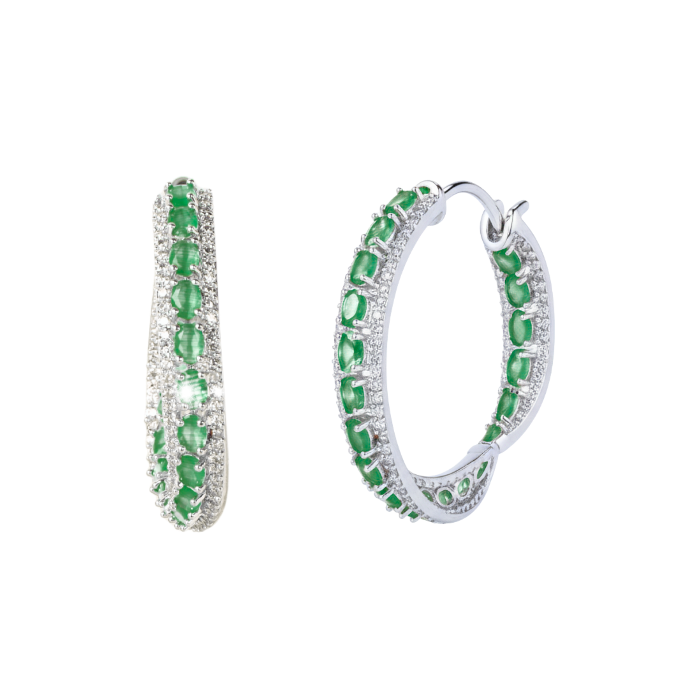 Rounda Hoops | Luxury CZ Crystal Hoop Earring