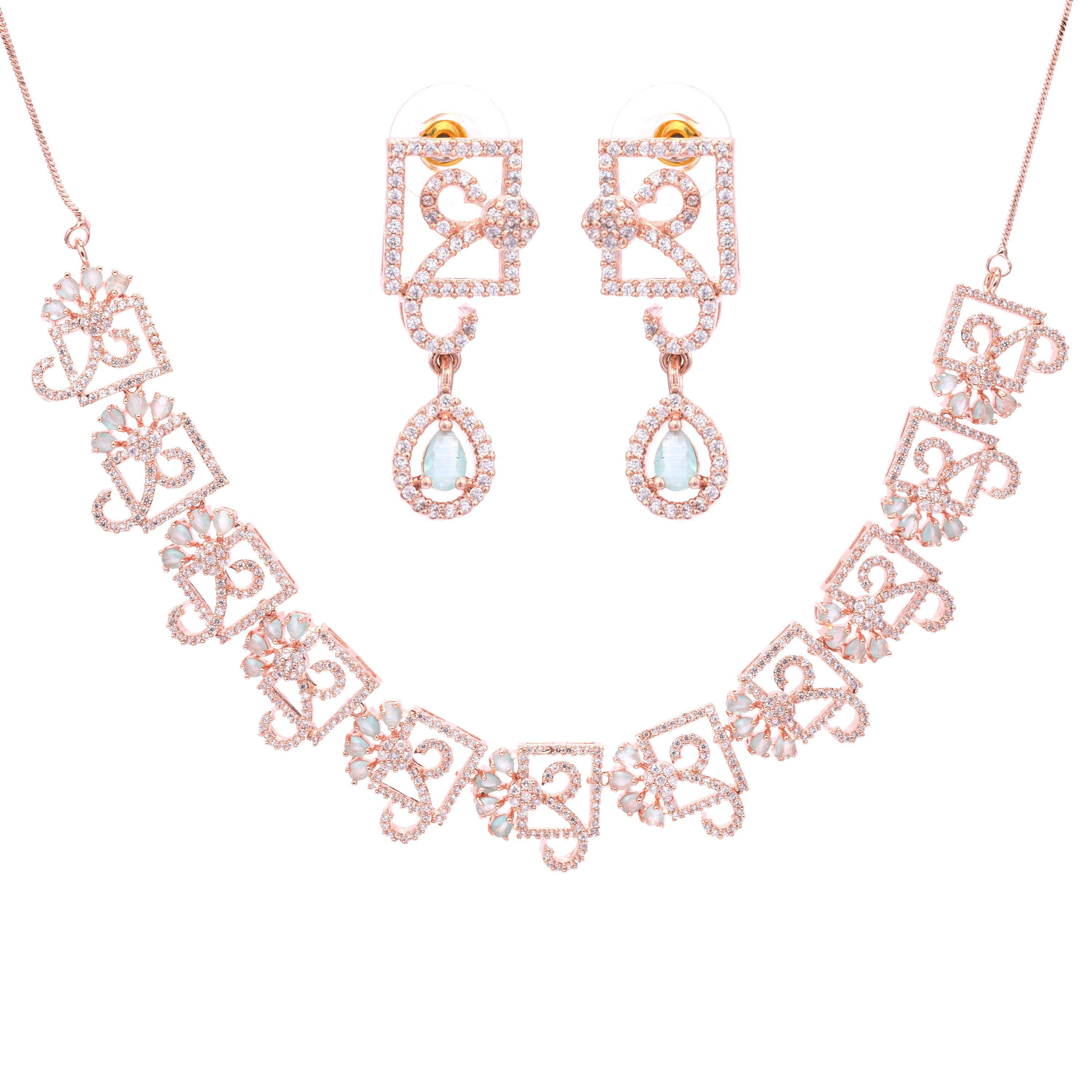 Square Crux | Premium CZ Crystal Necklace Set