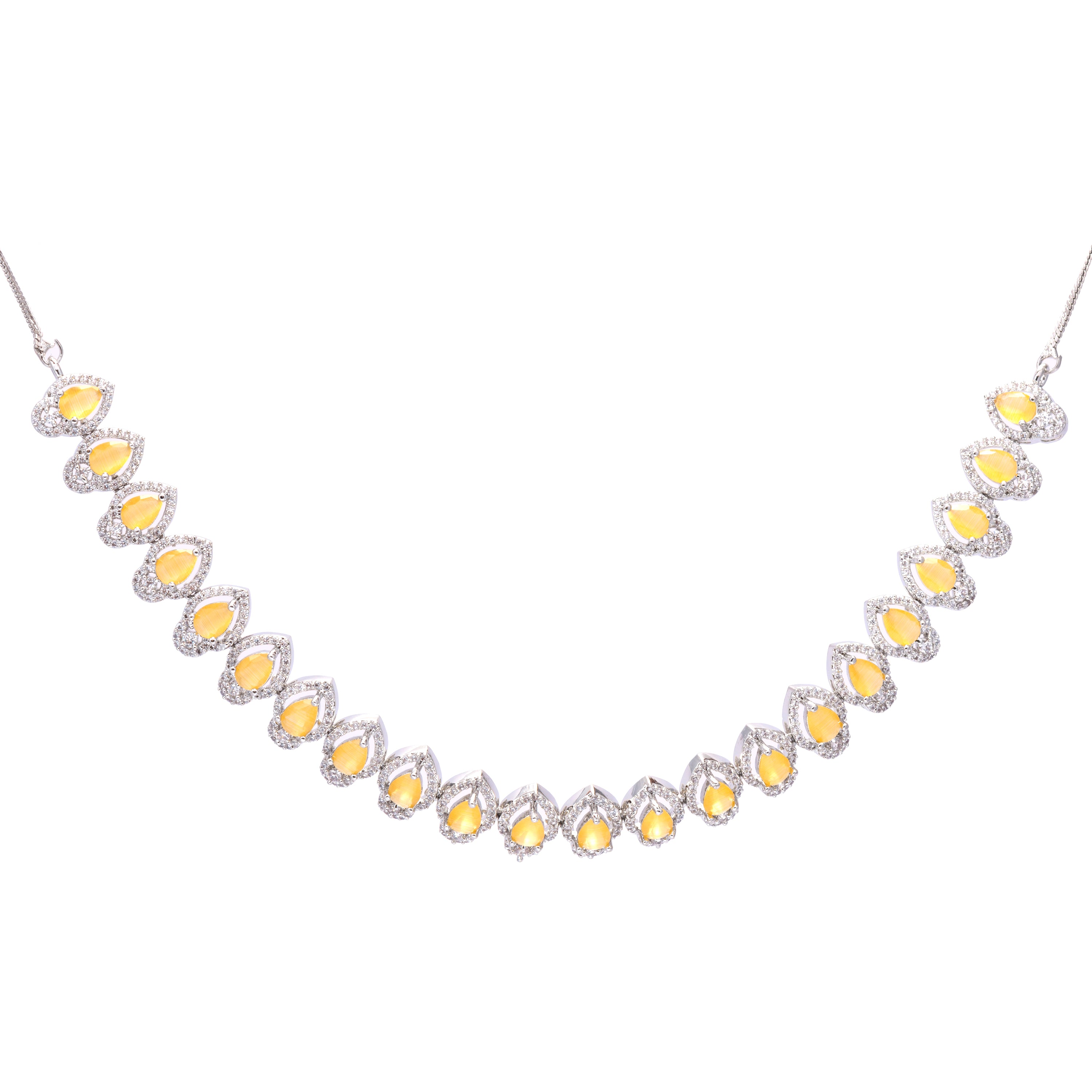 The Celestial Cascade | Premium CZ Crystal Necklace Set