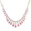 Austere Ruby Gold | Premium CZ Crystal Necklace Set