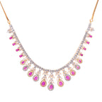 Austere Ruby Gold | Premium CZ Crystal Necklace Set