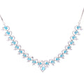Aqua Crescent | Premium CZ Crystal Necklace Set