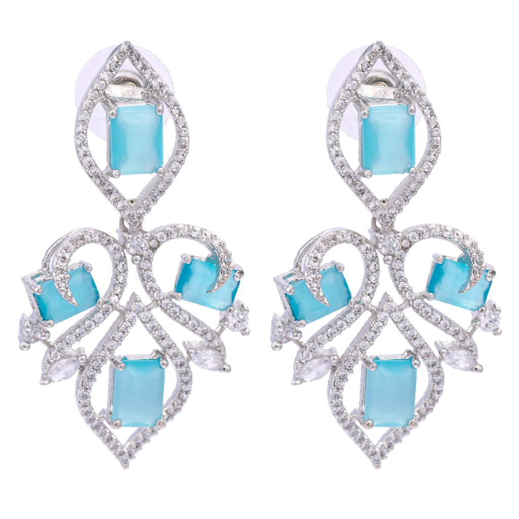 Aqua Crescent | Premium CZ Crystal Necklace Set