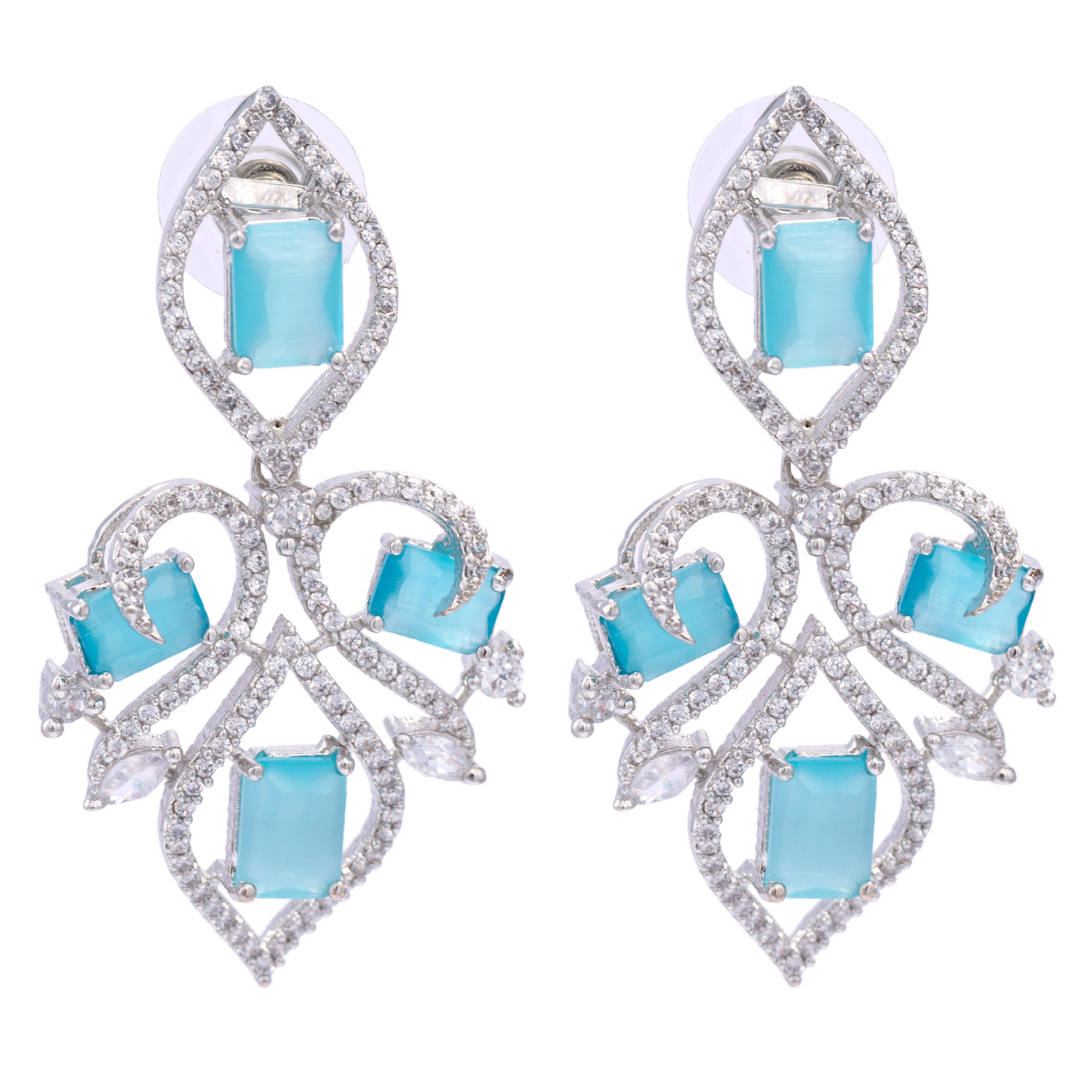 Aqua Crescent | Premium CZ Crystal Necklace Set