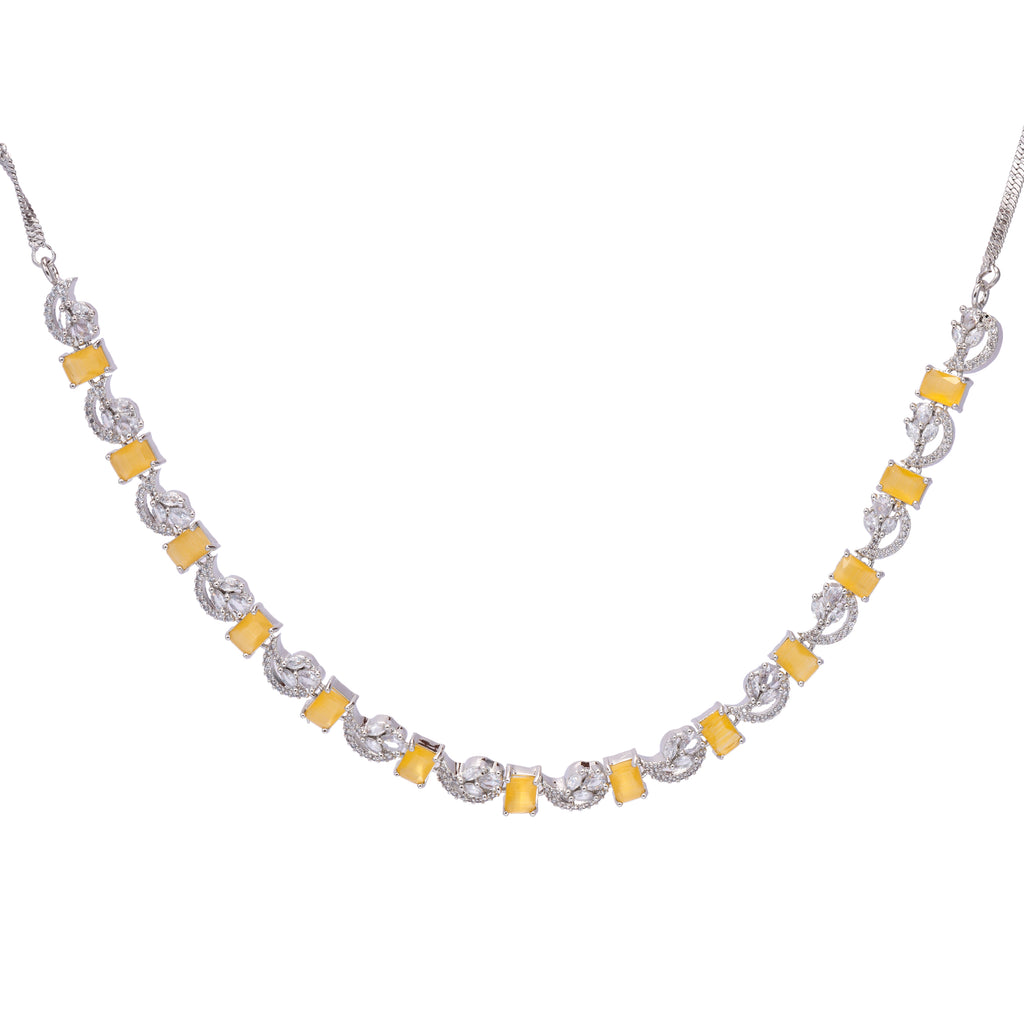 Lustrous Whisper | Premium CZ Crystal Necklace Set