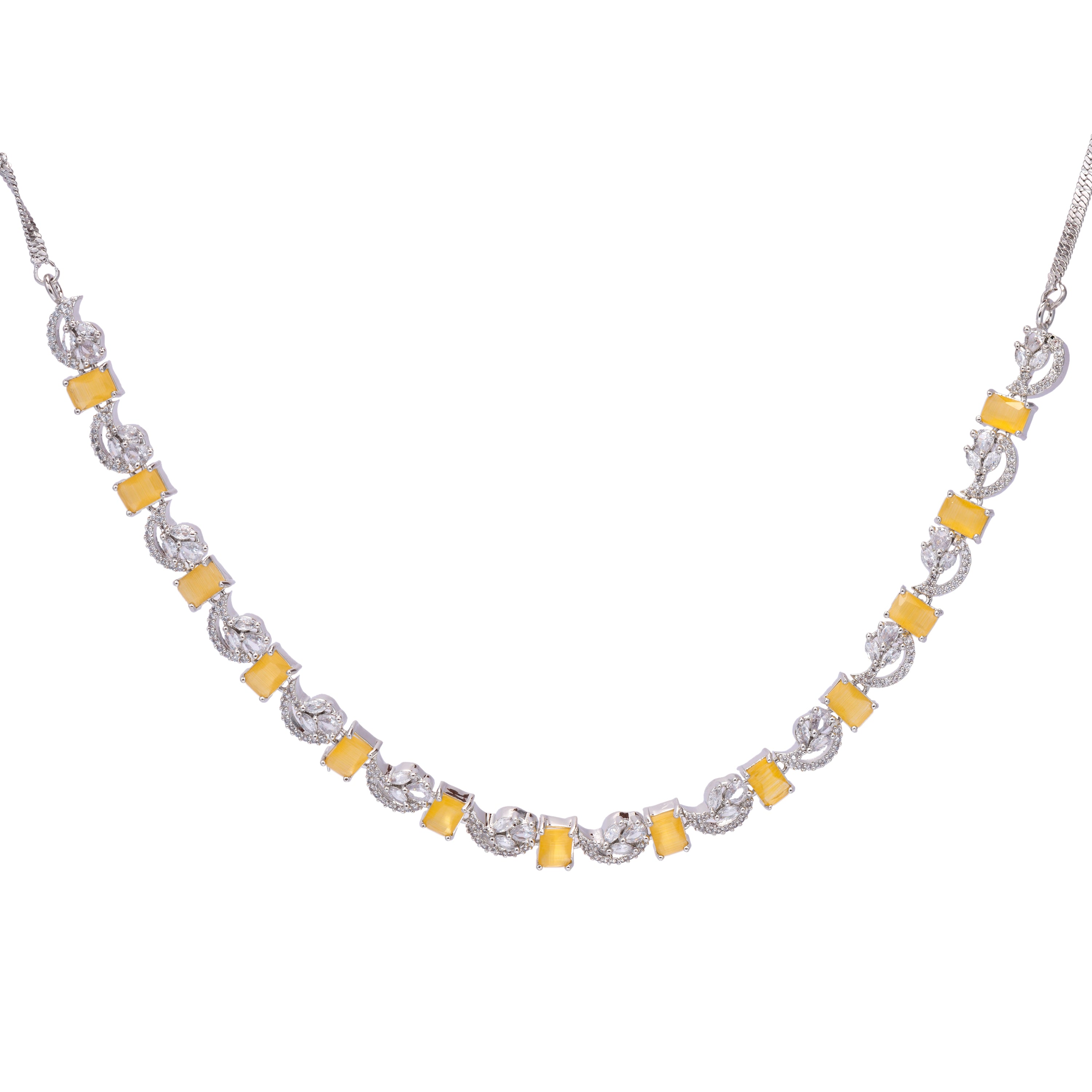 Lustrous Whisper | Premium CZ Crystal Necklace Set