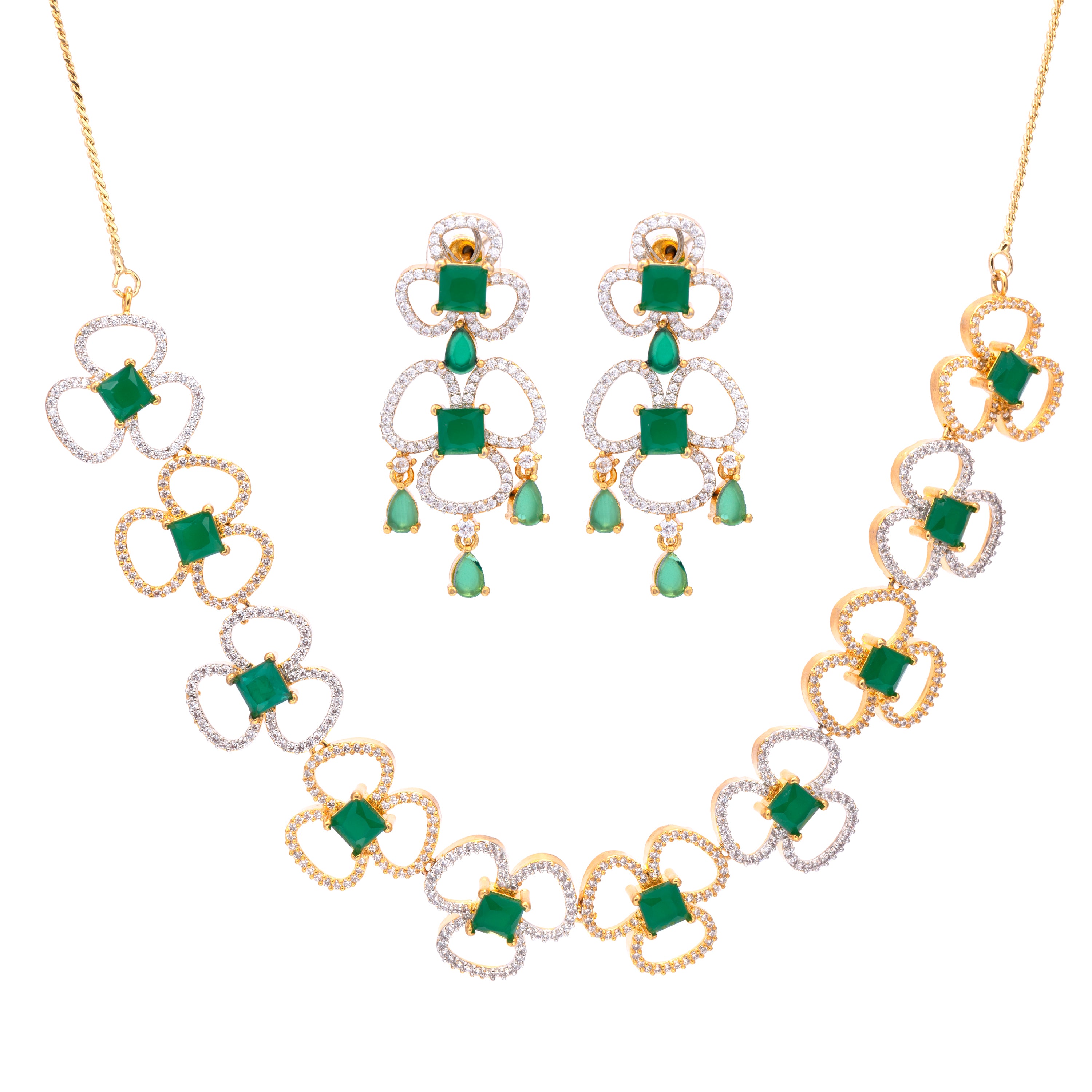 Imperial Floric | Premium CZ Crystal Necklace Set