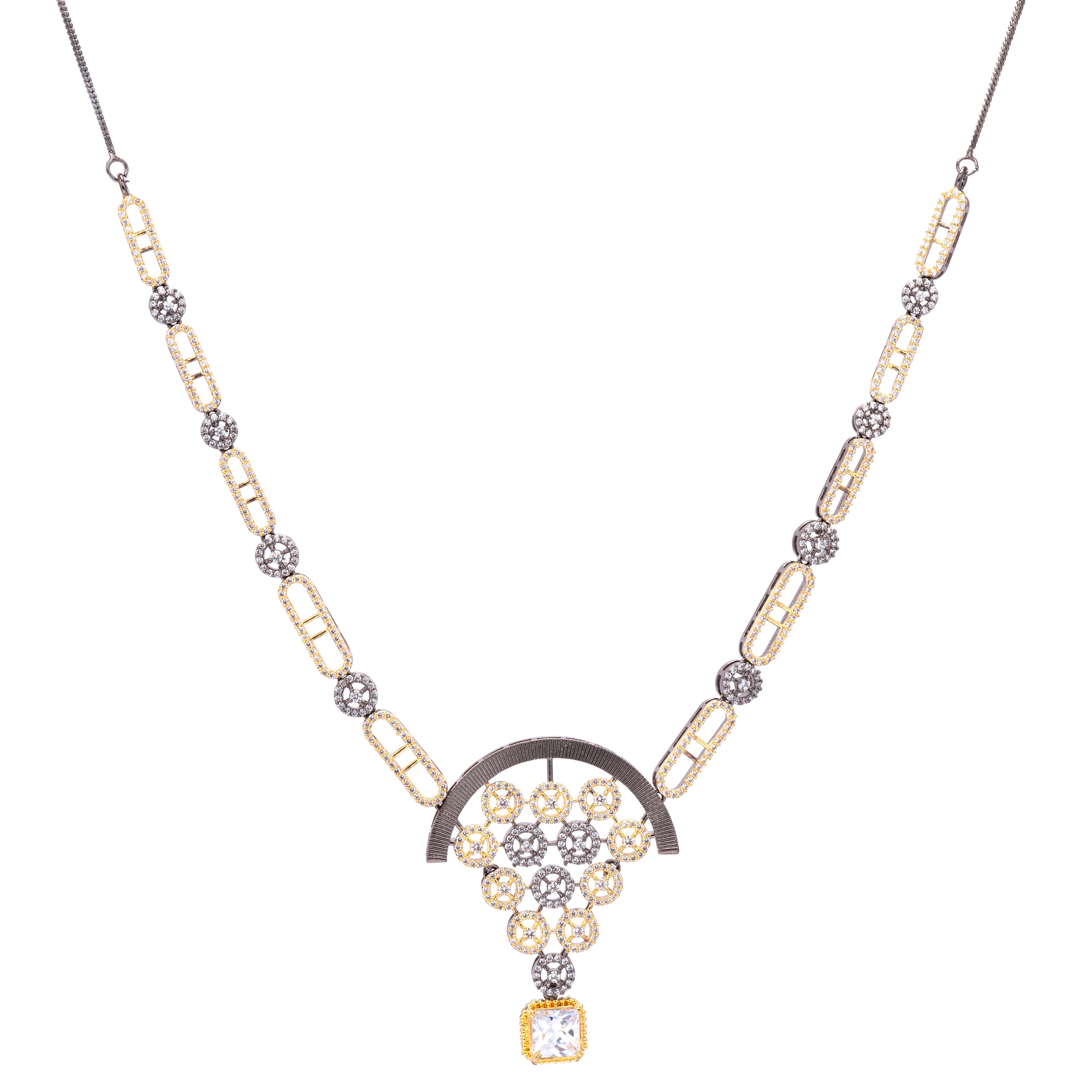 Opalescent Blackgold | Premium CZ Crystal Necklace Set